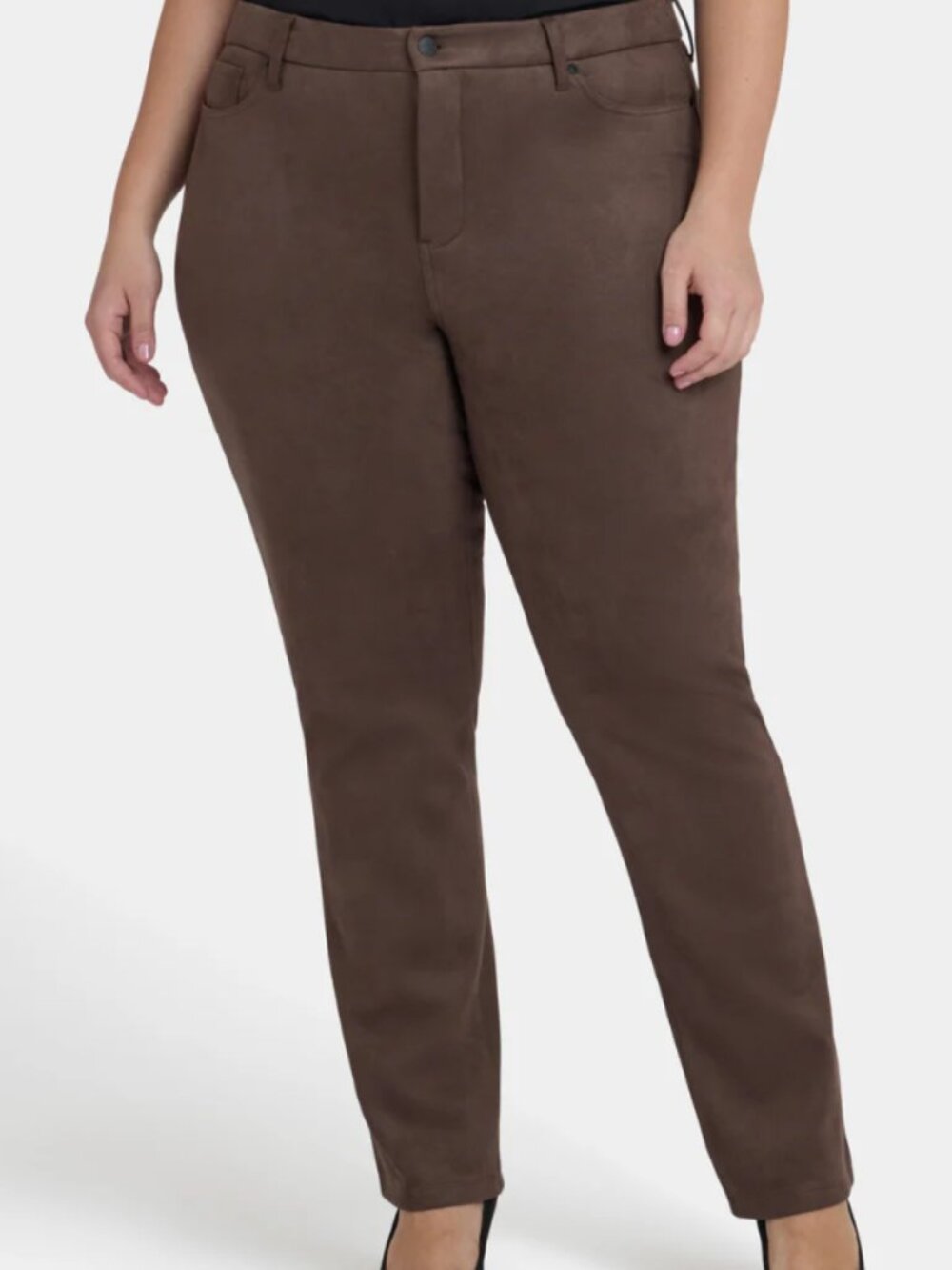 NYDJ Marilyn Straight Pants in Dark Brown Coffee Size 14